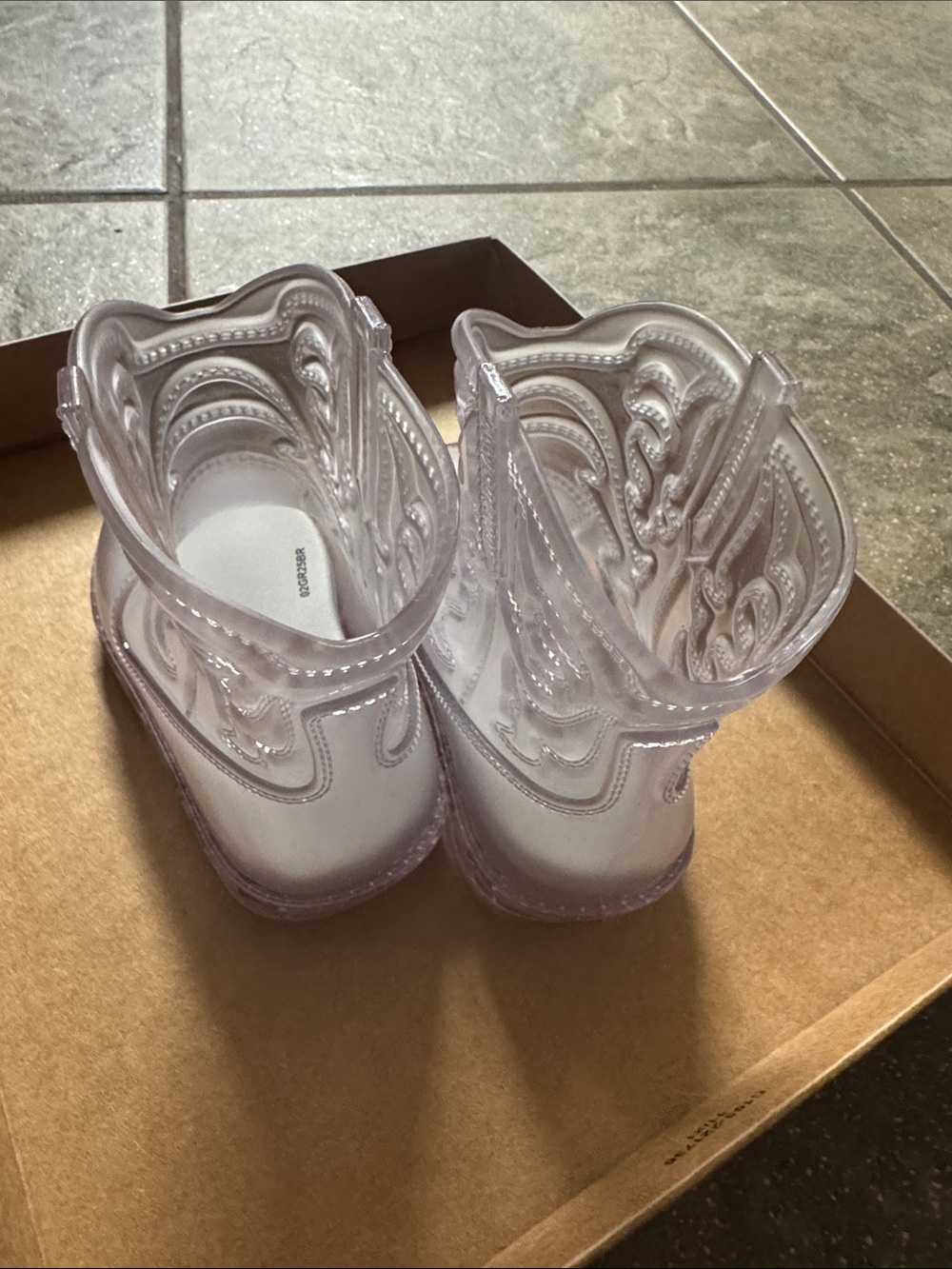 Mini Melissa Translucent clear Jelly Cowboy Boots - Picture 2 of 4